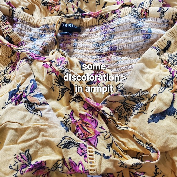 Torrid Yellow Floral Babydoll Cottage Boho Dress Mini Sz 2/2X Fairycore Party - Picture 8 of 8